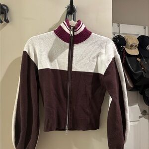 Anthropologie Burgundy and White Jacket